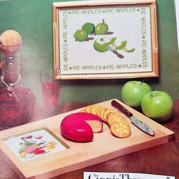 Wine Cheese Board Happy Hour Cocktails Martini Cross Stitch Chart Pattern Lot - Picture 5 of 8